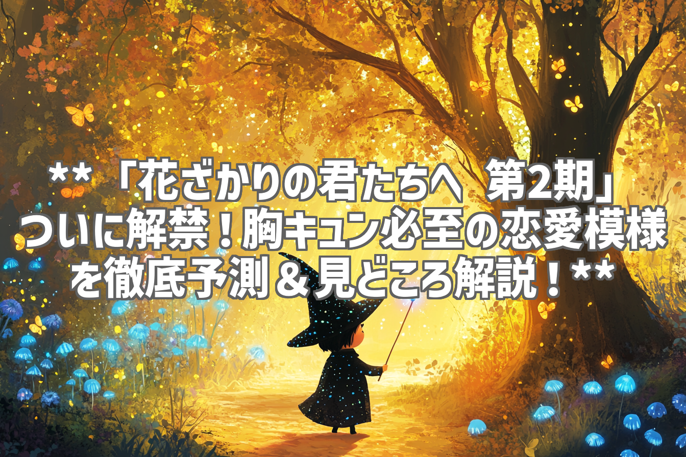 **「花ざかりの君たちへ 第2期」ついに解禁!胸キュン必至の恋愛模様を徹底予測&見どころ解説!**