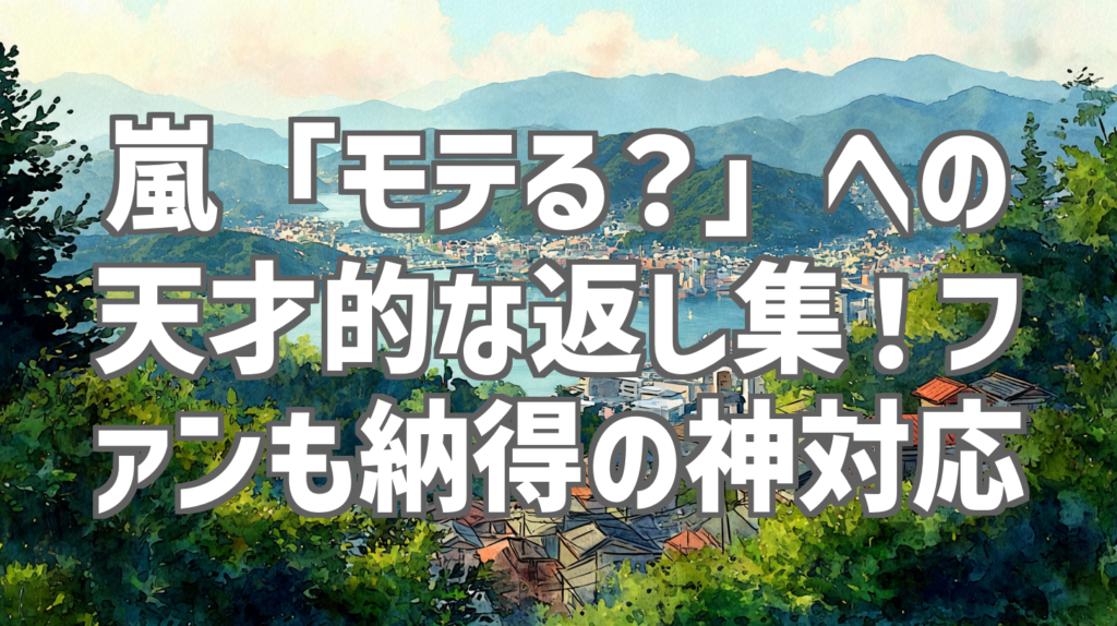 嵐「モテる？」への天才的な返し集！ファンも納得の神対応