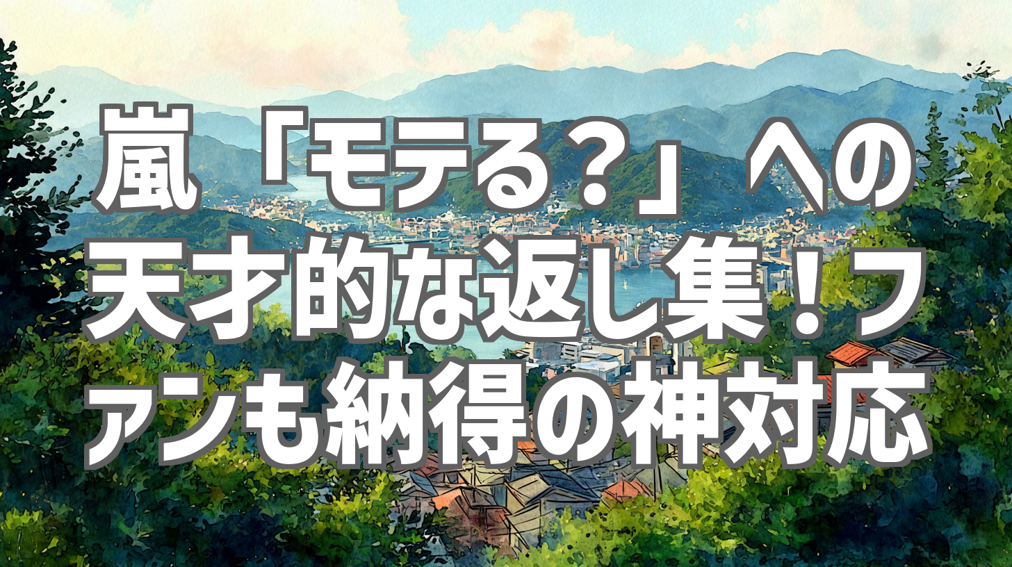 嵐「モテる？」への天才的な返し集！ファンも納得の神対応
